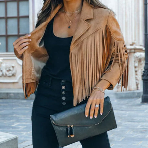 woman's Suede fringe Leather jacket fringe - Leather Jacketss