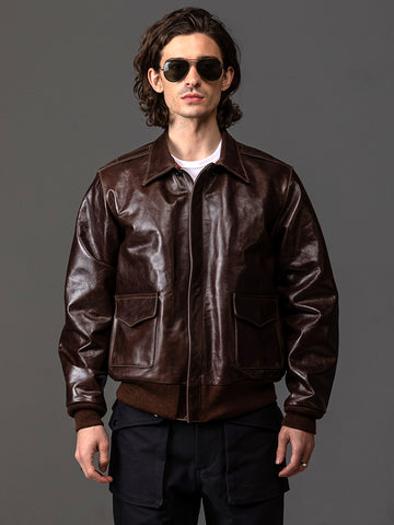 Flight A-2 Jumper cowhide leather aviation jacket - Leather Jacketss