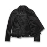 Olivia Black Fringed Leather Jacket - Leather Jacketss