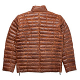 Austin Brown Leather Puffer Jacket - Leather Jacketss