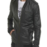 Kevin Black Leather Bomber Jacket - Leather Jacketss