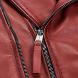 Grace Quilted Red Motorcycle Leather Jacket - Leather Jacketss