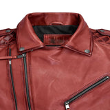 Grace Quilted Red Motorcycle Leather Jacket - Leather Jacketss