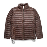 Michael Brown Puffer Leather Down Jacket - Leather Jacketss