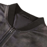 Charles Distressed Grey Leather Varsity Jacket - Leather Jacketss