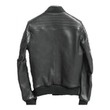 Charles Black Quilted Leather Varsity Jacket - Leather Jacketss
