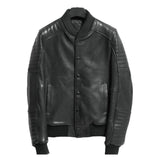 Charles Black Quilted Leather Varsity Jacket - Leather Jacketss