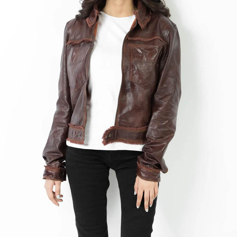 Hilda Vintage Brown Leather Jacket - Leather Jacketss