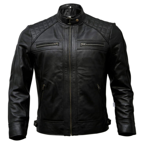 Men's Real Leather Jacket - Durable Full Grain Outerwear, Sleek Design - Leather Jacketss