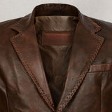 Brown Leather Blazer - Leather Jacketss
