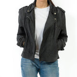 Jette Perforated Leather Motorcycle Jacket - Leather Jacketss