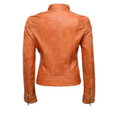 Maria Tan Leather Motorcycle Jacket - Leather Jacketss