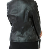 Stella Black Leather Biker Jacket with Zipper Cuffs - Leather Jacketss