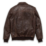 James Distressed Brown Leather Bomber Jacket - Leather Jacketss