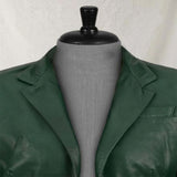 Charlotte Green Leather Blazer - Leather Jacketss