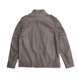 Robert Grey Leather Bomber Jacket - Leather Jacketss