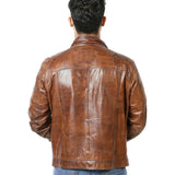 William Distressed Brown Leather Jacket - Leather Jacketss