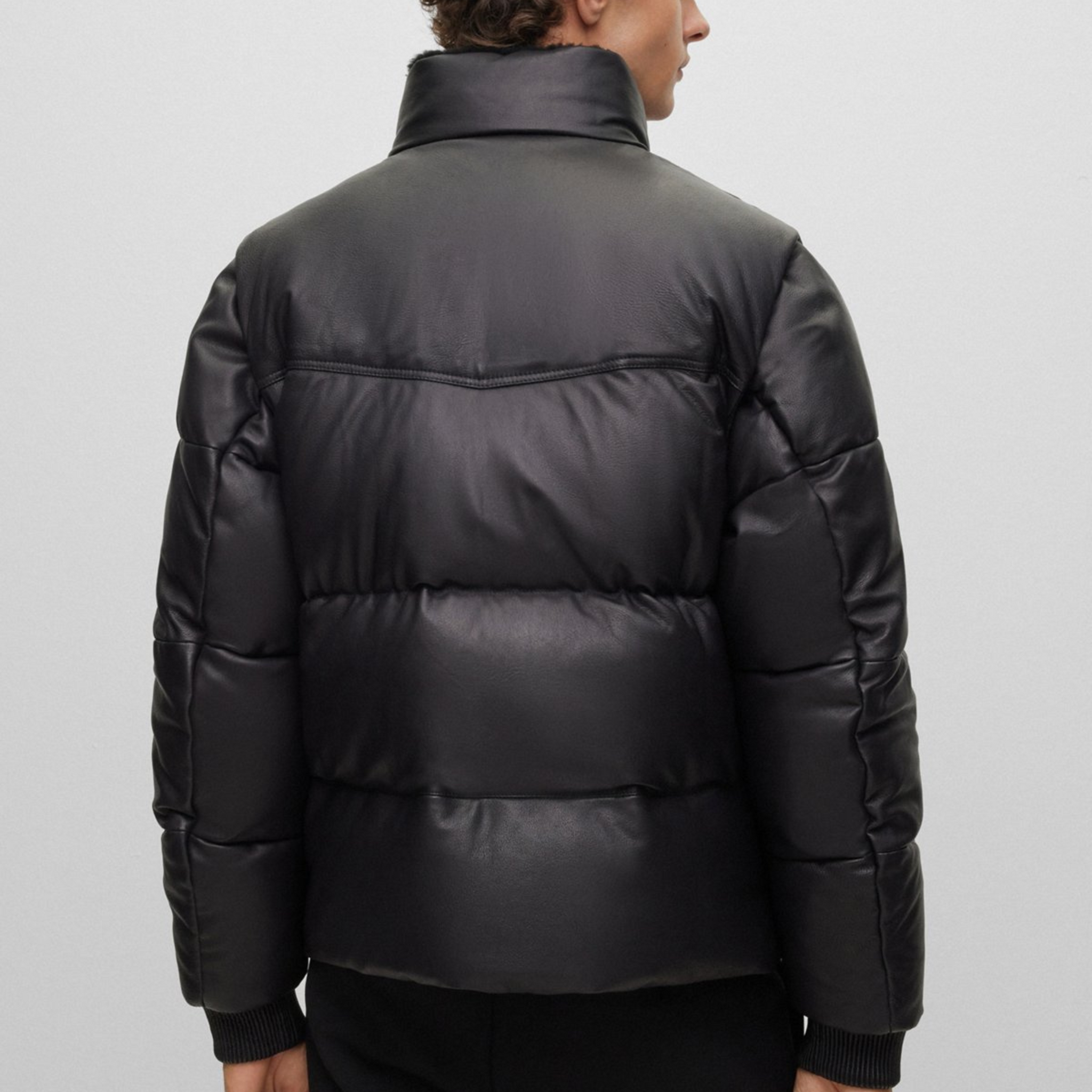 Men's Black Puffer Jacket - Leather Jacketss