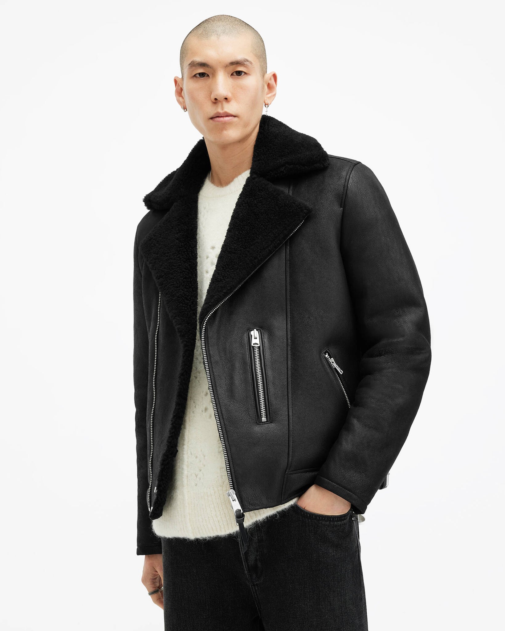 Xena Shearling Biker Jacket