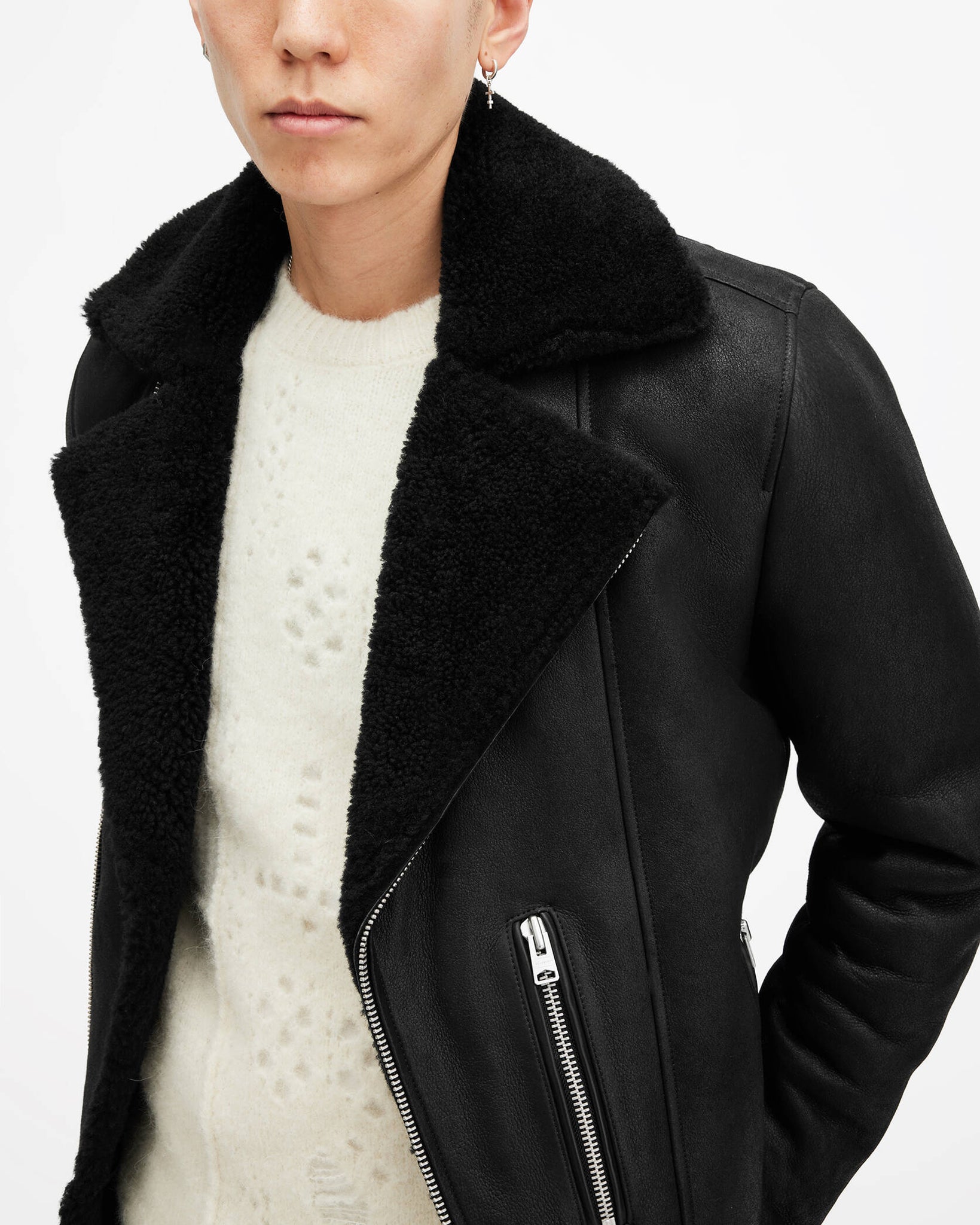 Xena Shearling Biker Jacket