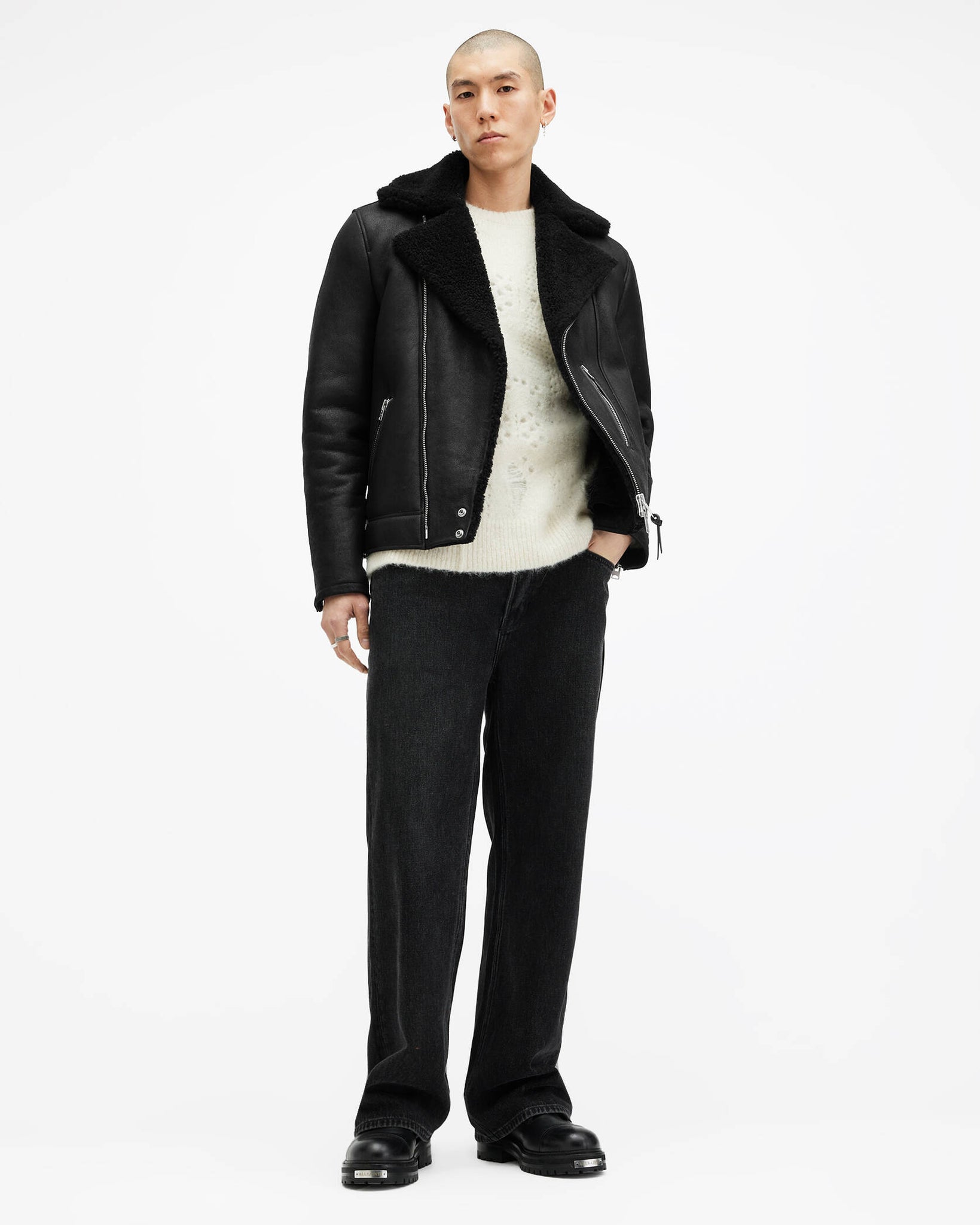 Xena Shearling Biker Jacket