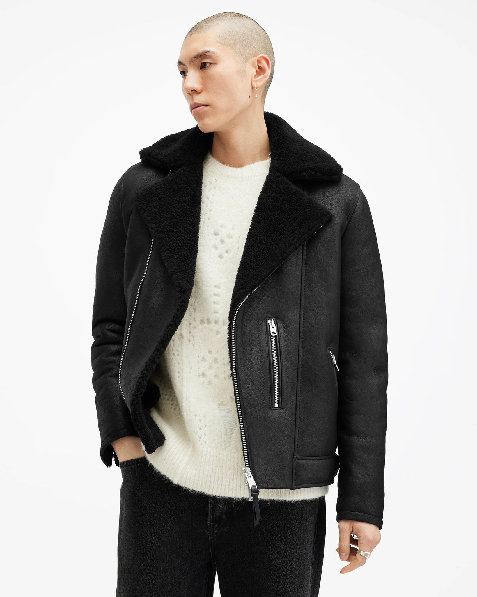 Xena Shearling Biker Jacket