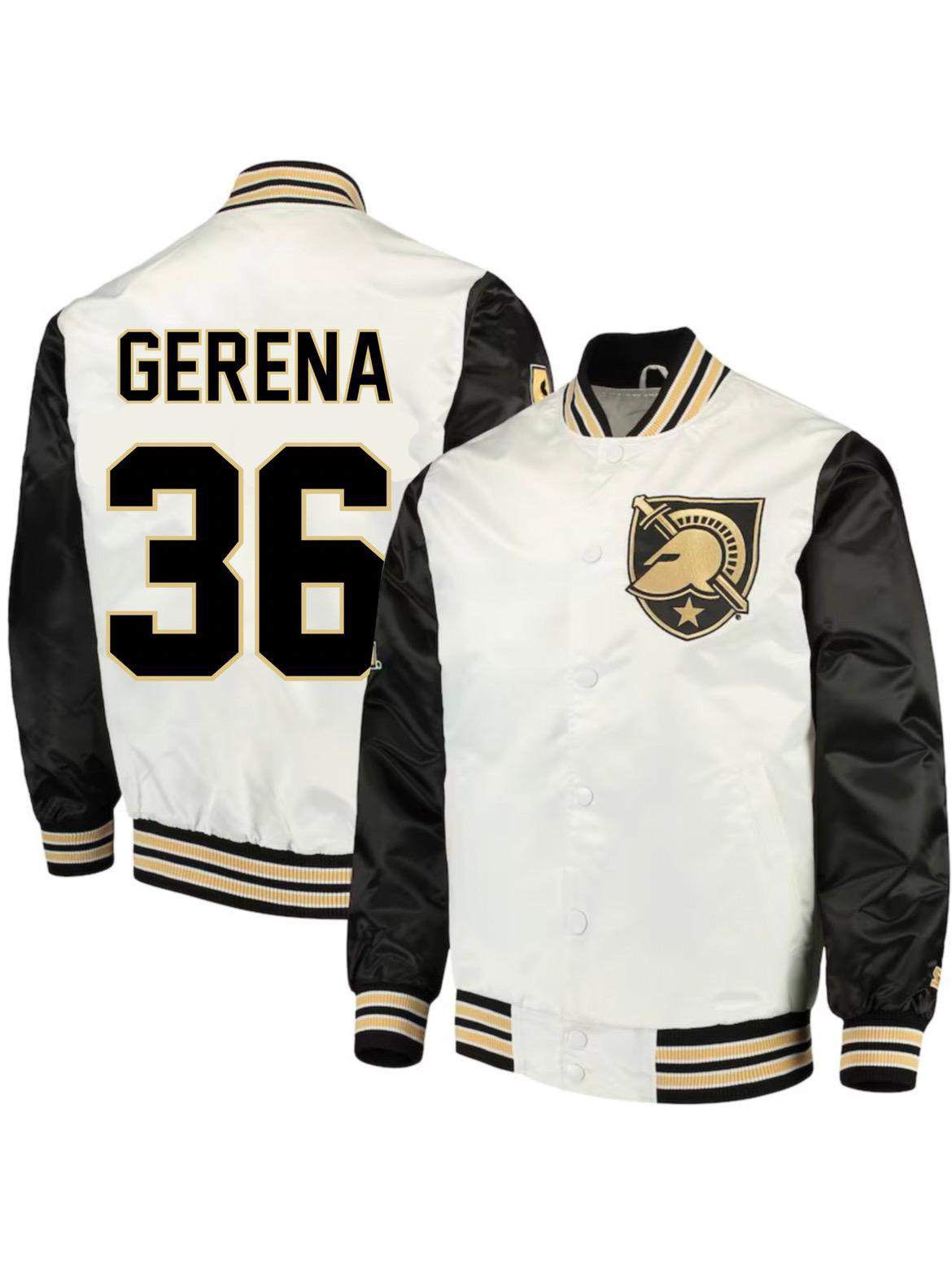 Satin Varsity Jacket Mens White & Black