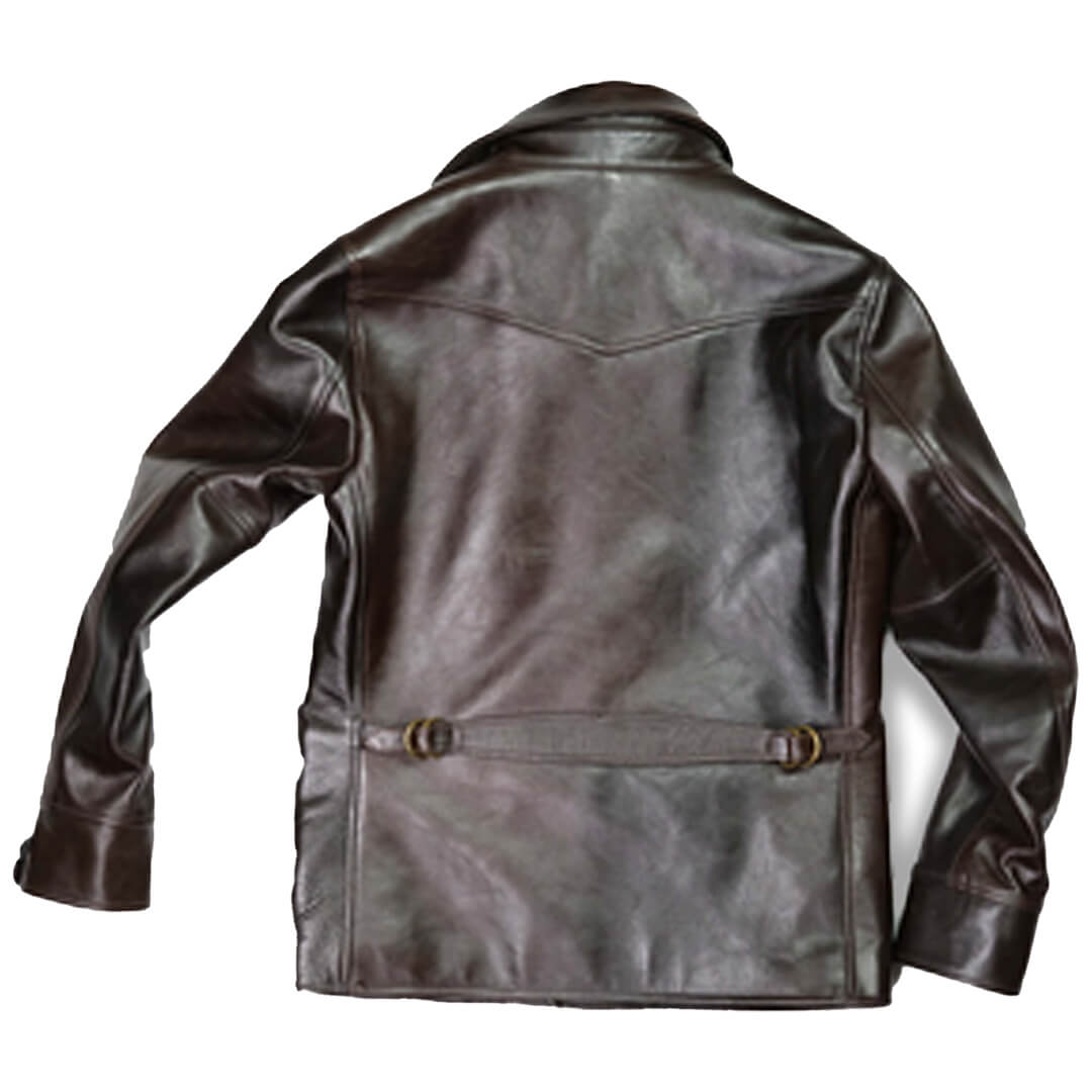 Lawrence Black Leather Horse Car Coat - Leather Jacketss