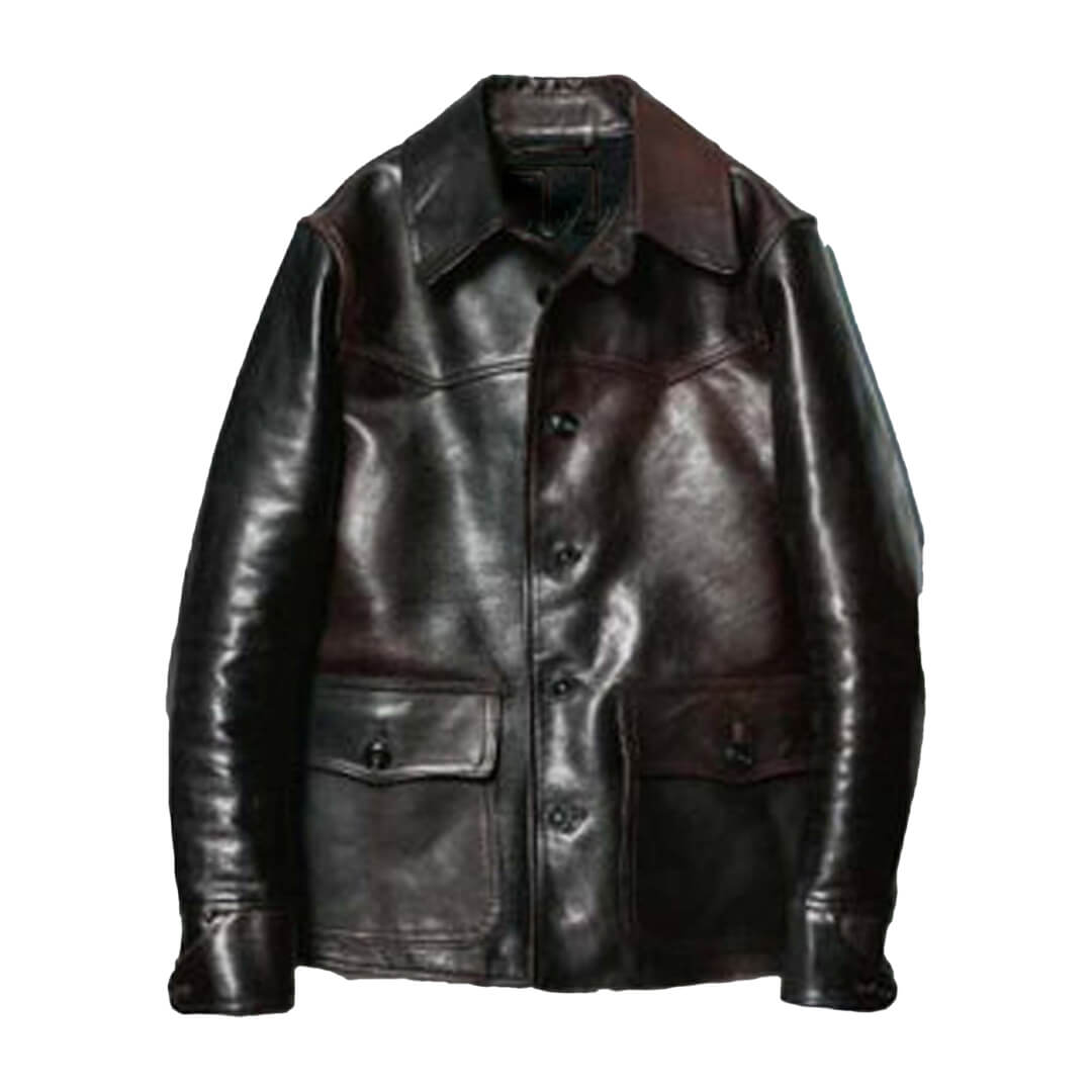 Lawrence Black Leather Horse Car Coat - Leather Jacketss