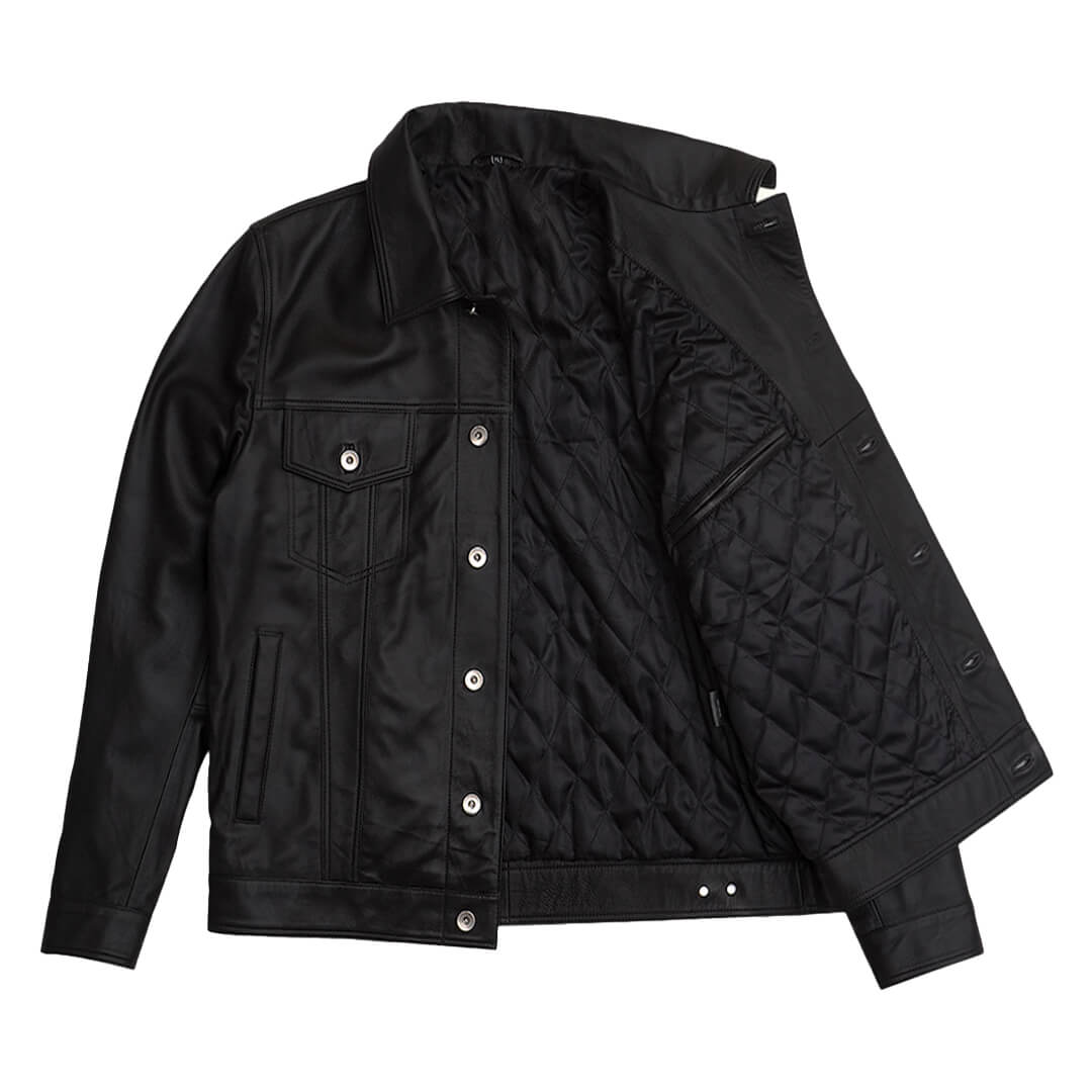 Supreme Black Leather Trucker Jacket – Leather Jacketss