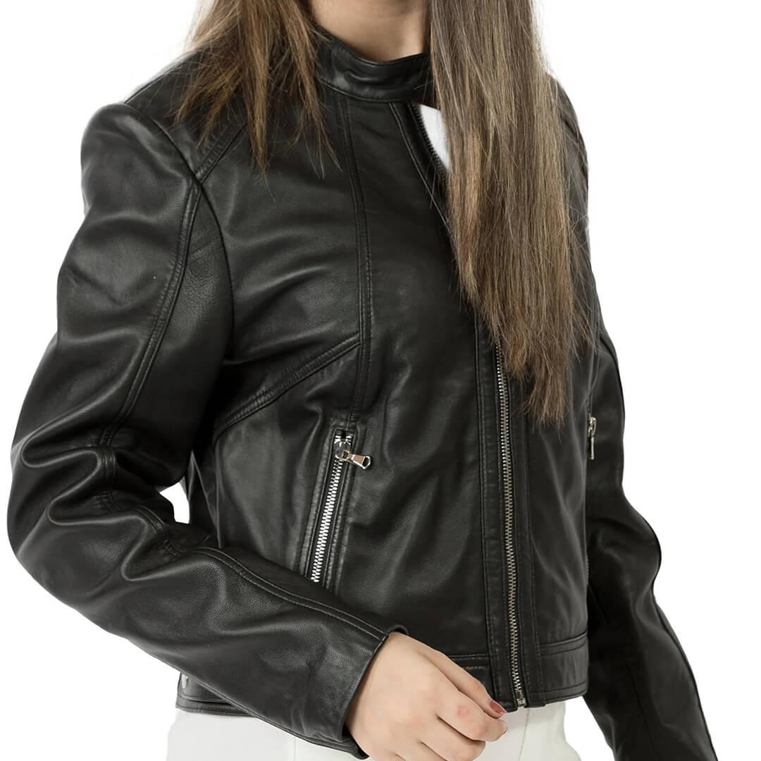 Alice Black Motorcycle Leather Jacket - Leather Jacketss