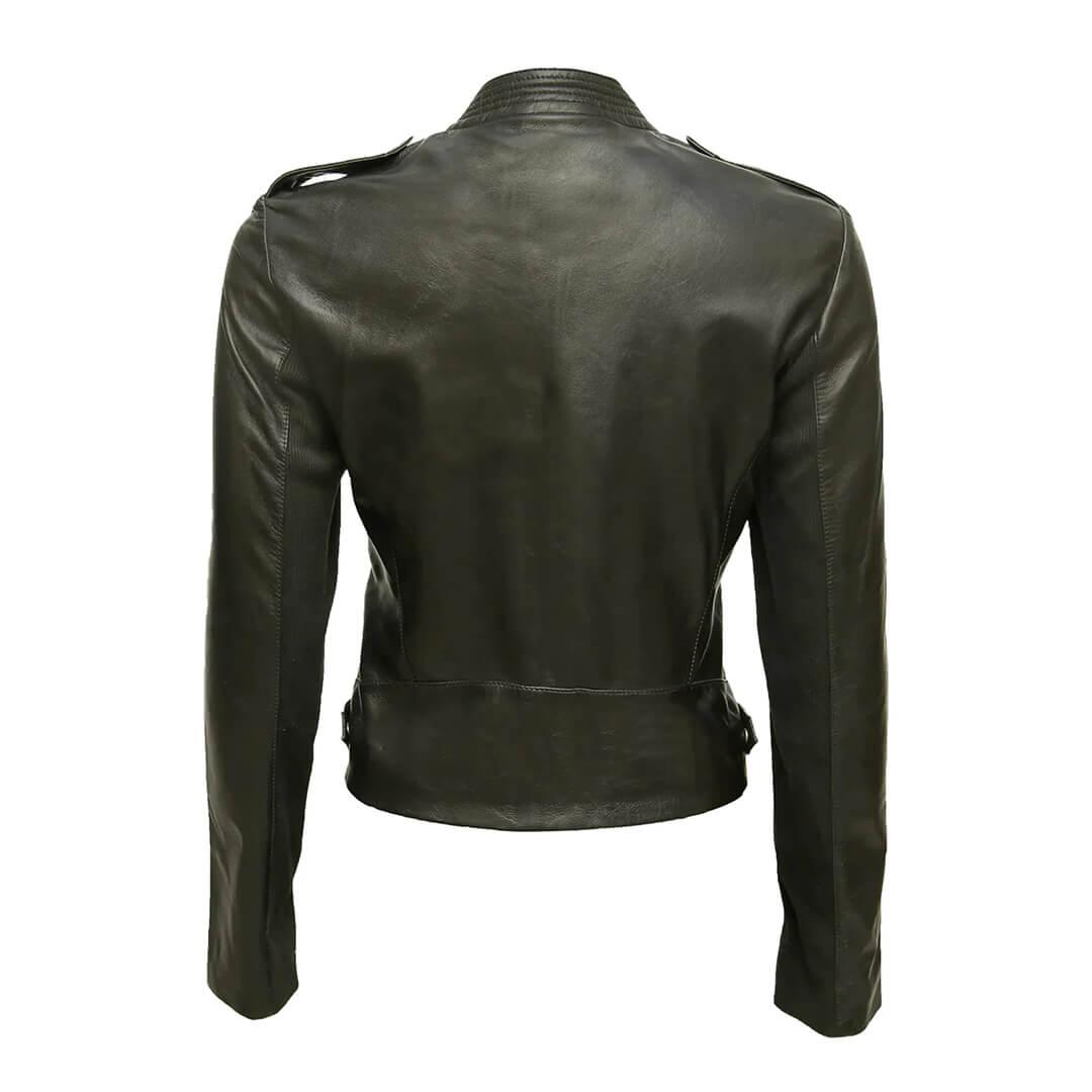 Anne Black Leather Biker Jacket with Dual-Zipper - Leather Jacketss