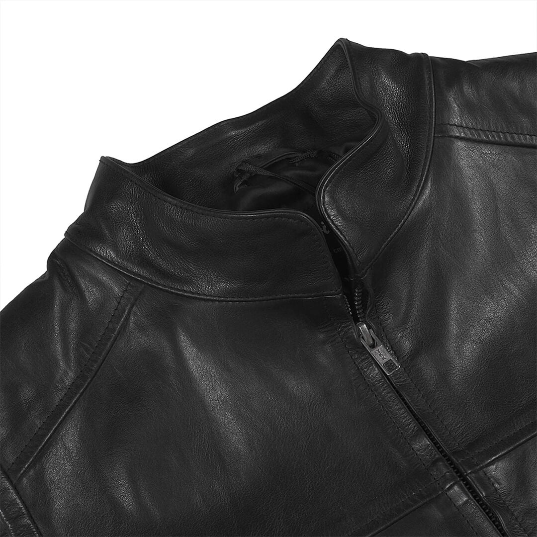 Bruce Black Leather Biker Vest - Leather Jacketss