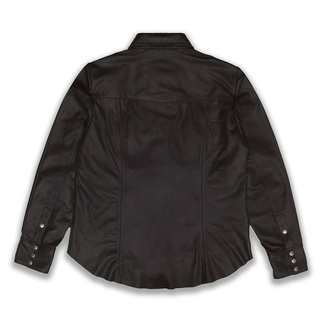 Louise Black Leather Shirt - Leather Jacketss