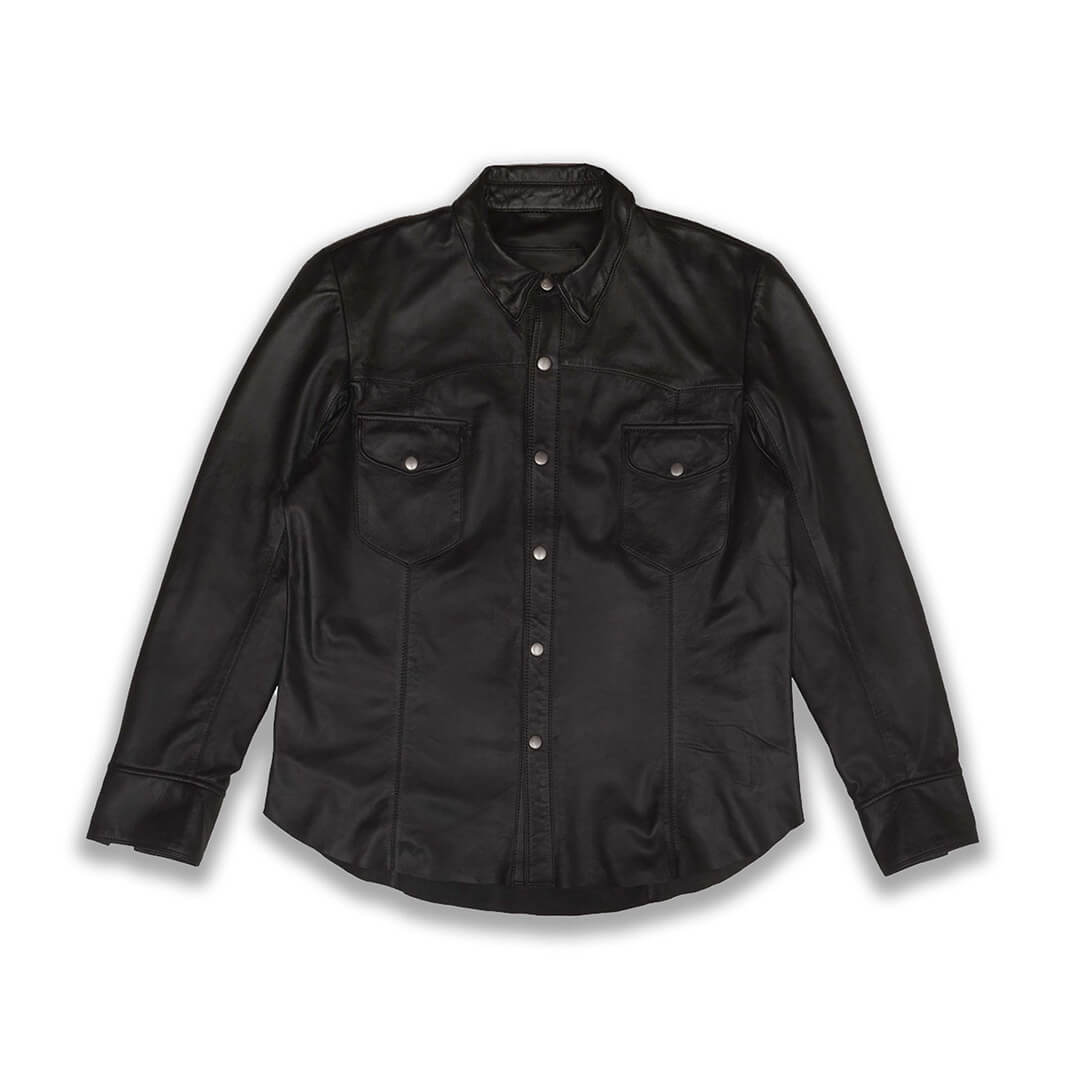 Louise Black Leather Shirt - Leather Jacketss