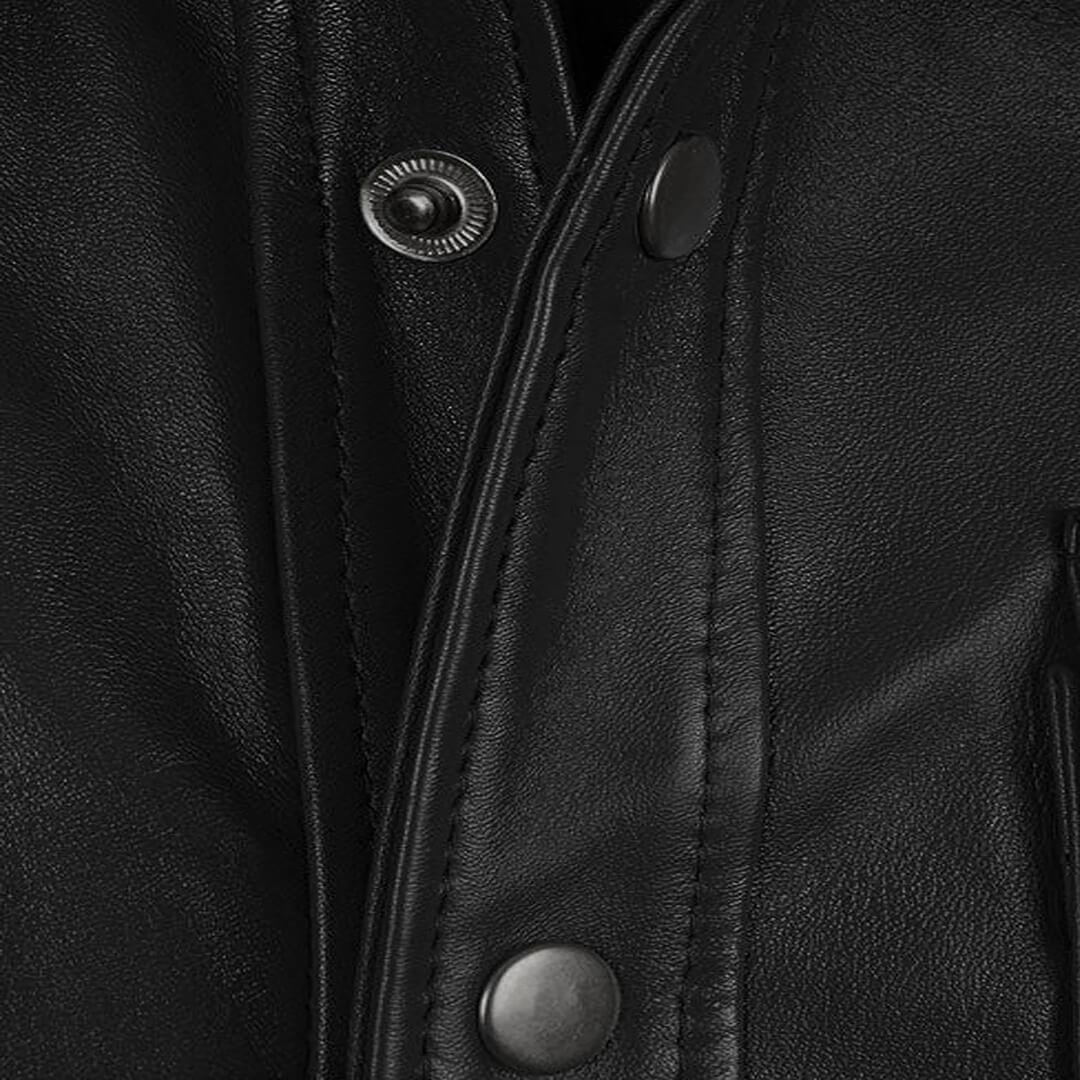 Henry Black Chest Pockets Leather Shirt Jacket - Leather Jacketss