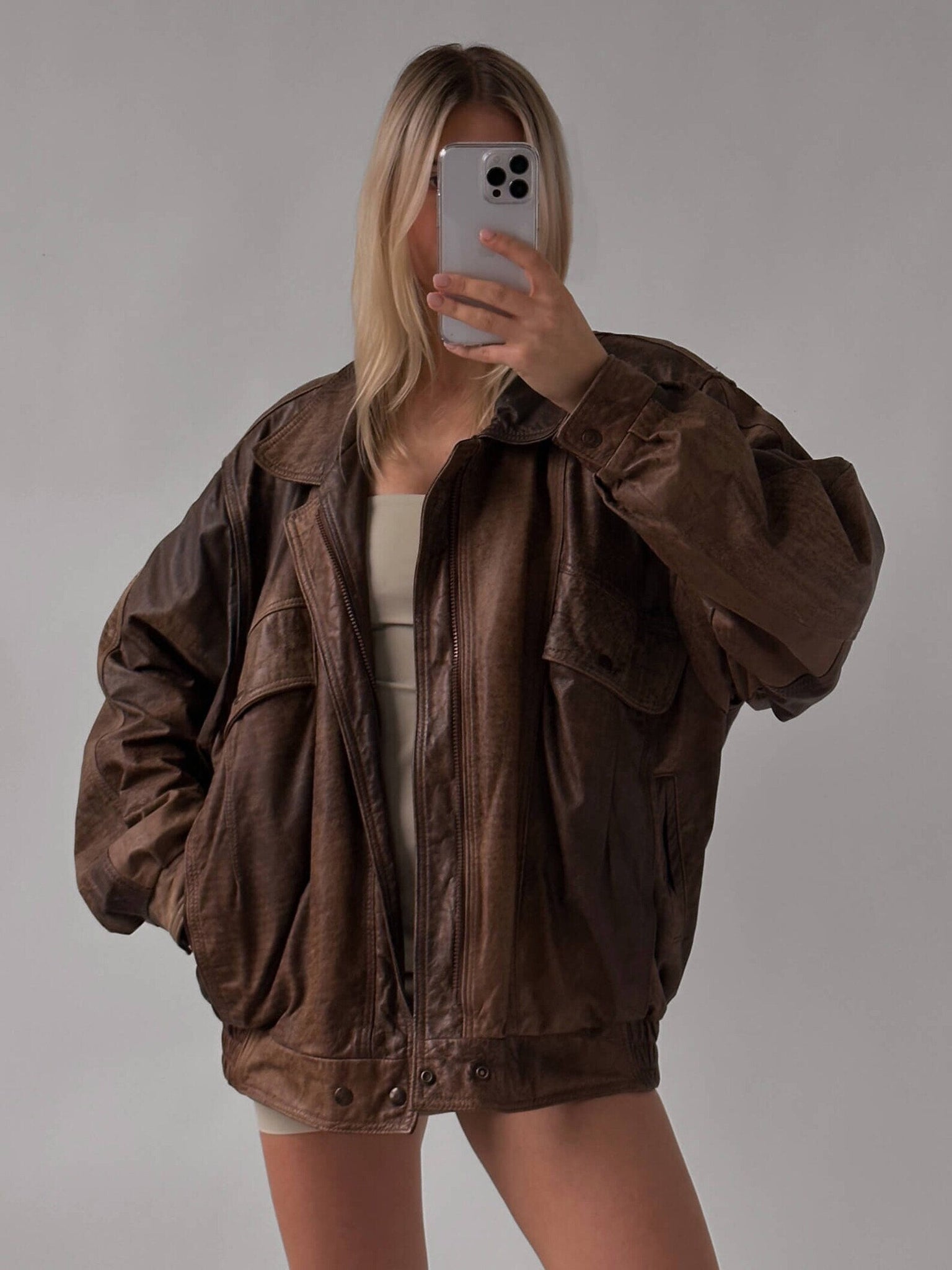 Women Handmade Oversize Bomber Lambskin Soft Real Leather Jacket | Women Casual Wear Oversize Genuine brown Leather Jacket, ladies jacket - Leather Jacketss