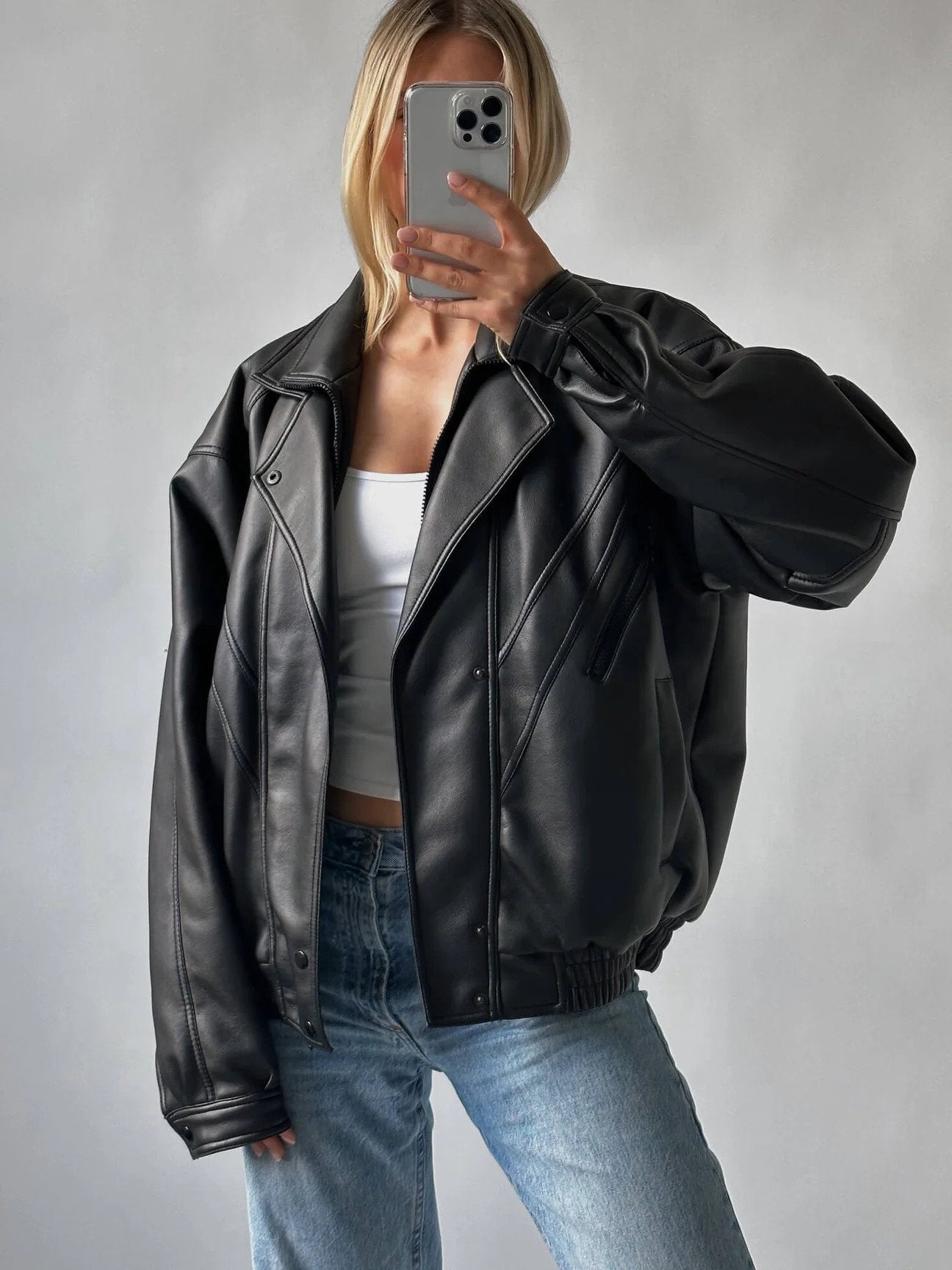 Women Vintage Leather Jacket, Retro YKK Zipper Oversized Leather Jacket, Bomber Leather Jacket, Premium Vintage Classic Leather - Leather Jacketss