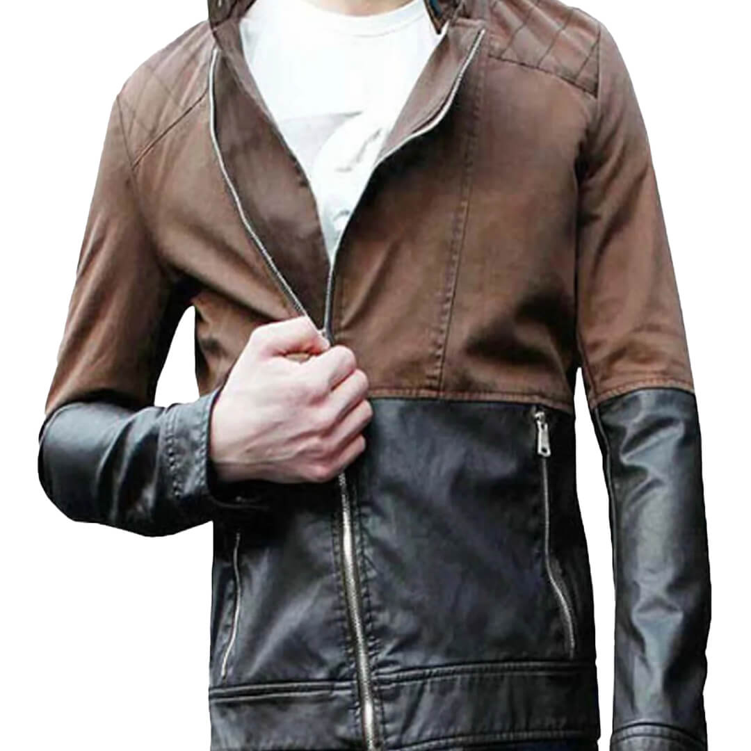 Walker Two-Tone Brown Leather Jacket - Leather Jacketss