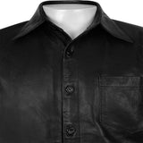 Luke Black Slim-Fit Lambskin Leather Shirt - Leather Jacketss