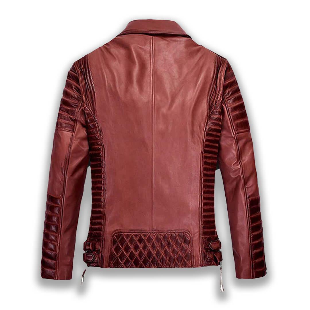 Grace Quilted Red Motorcycle Leather Jacket - Leather Jacketss