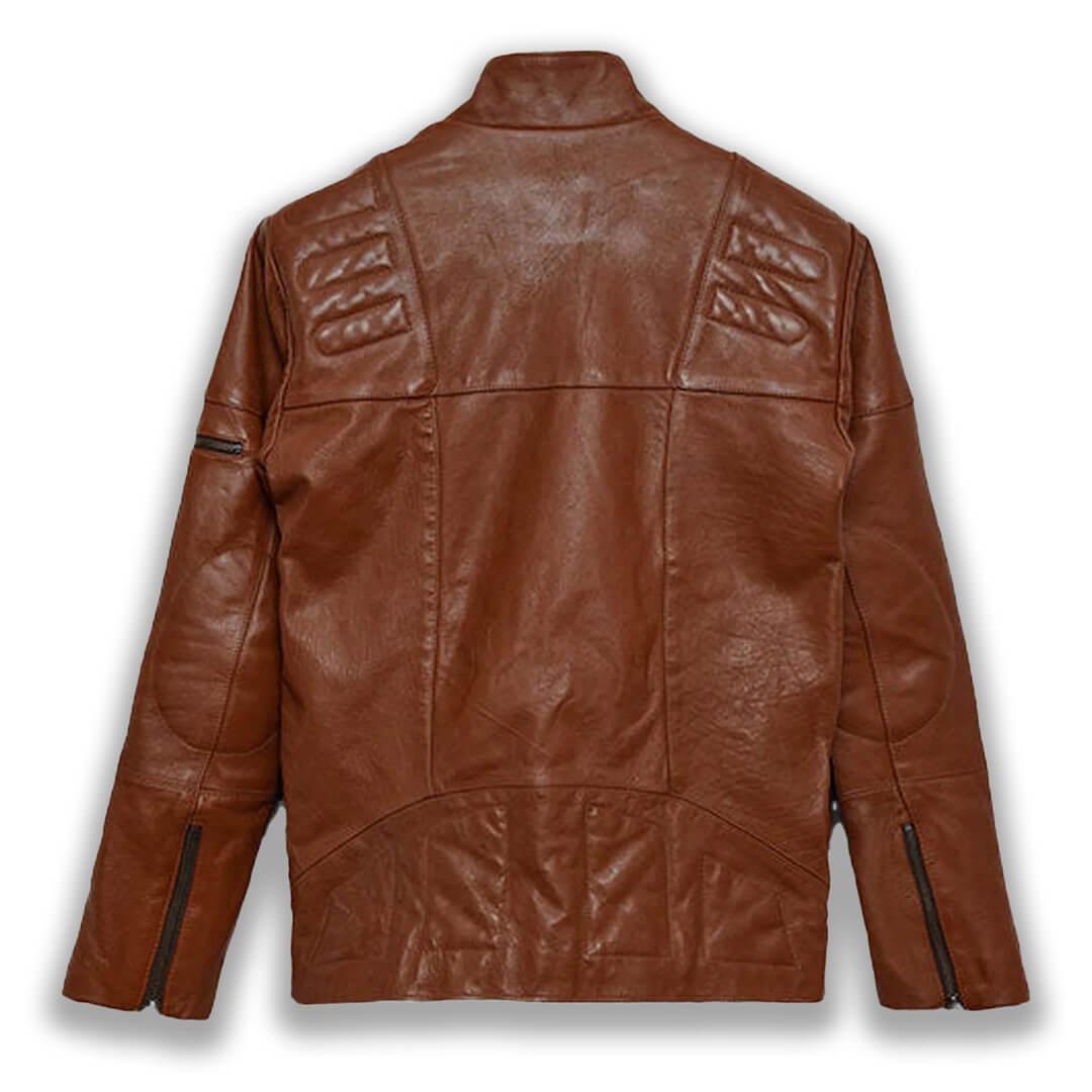 Jacob Brown Quilted Motorcycle Leather Jacket - Leather Jacketss