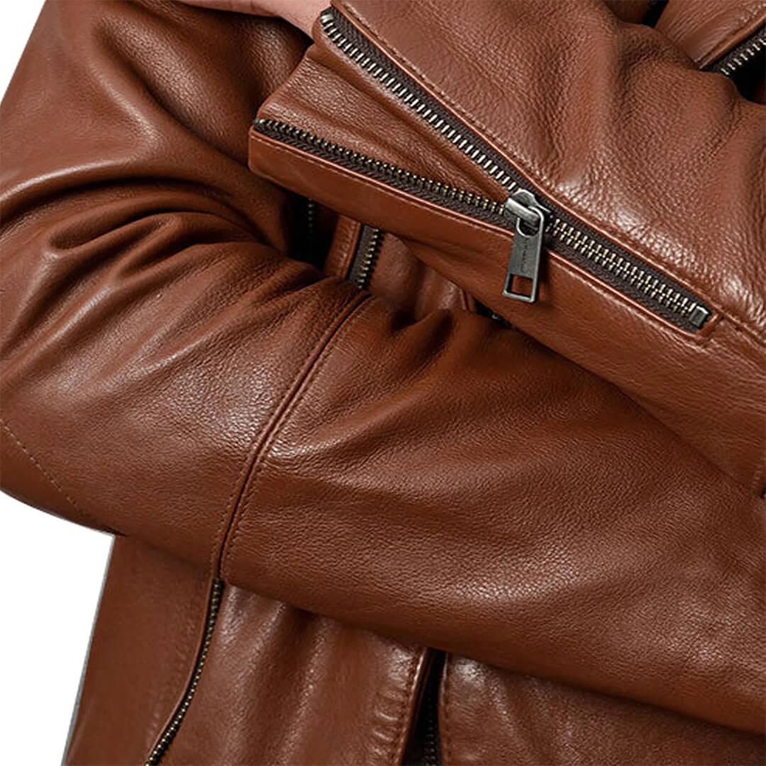 Jacob Brown Quilted Motorcycle Leather Jacket - Leather Jacketss