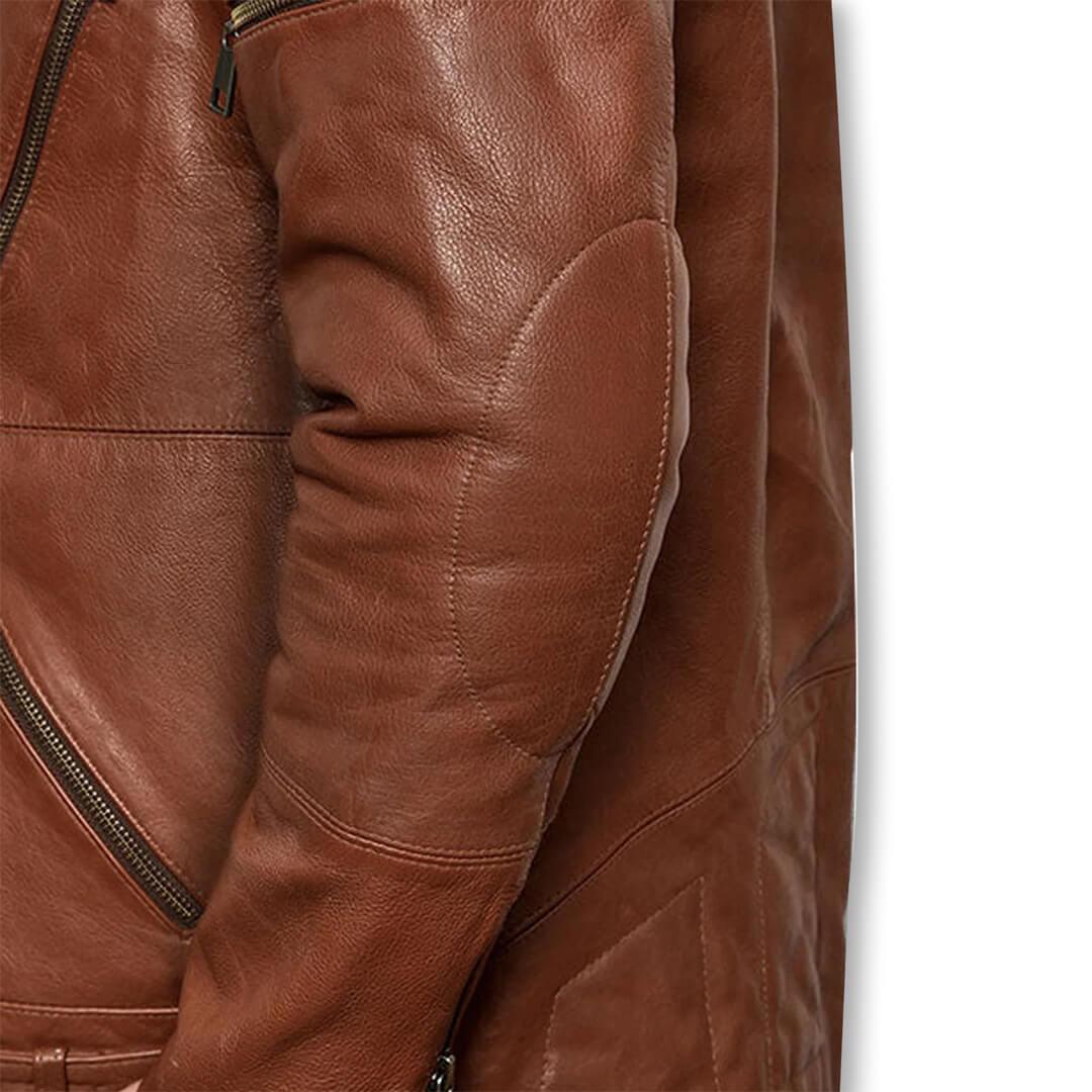 Jacob Brown Quilted Motorcycle Leather Jacket - Leather Jacketss