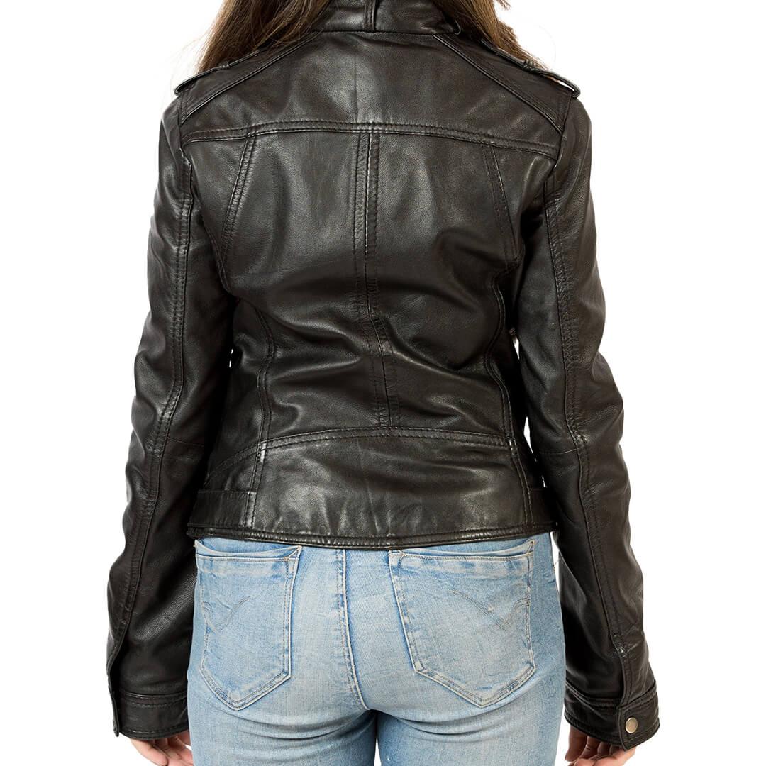 Deva Black Motorcycle Leather Jacket - Leather Jacketss