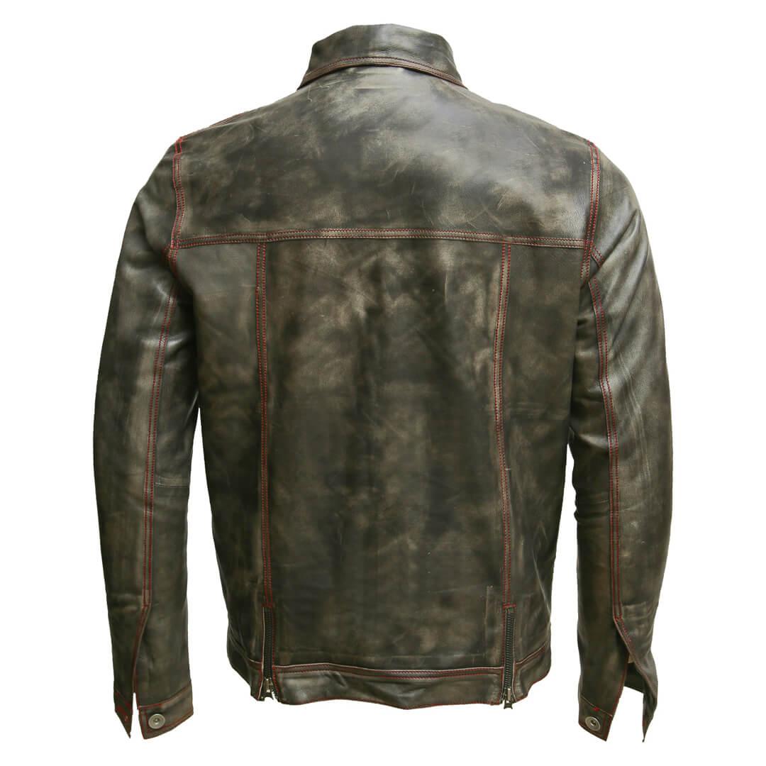 Jack Distressed Grey Vintage Leather Jacket - Leather Jacketss