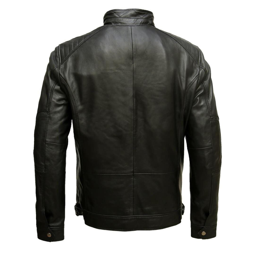 Daniel Black Quilted Leather Moto Jacket - Leather Jacketss