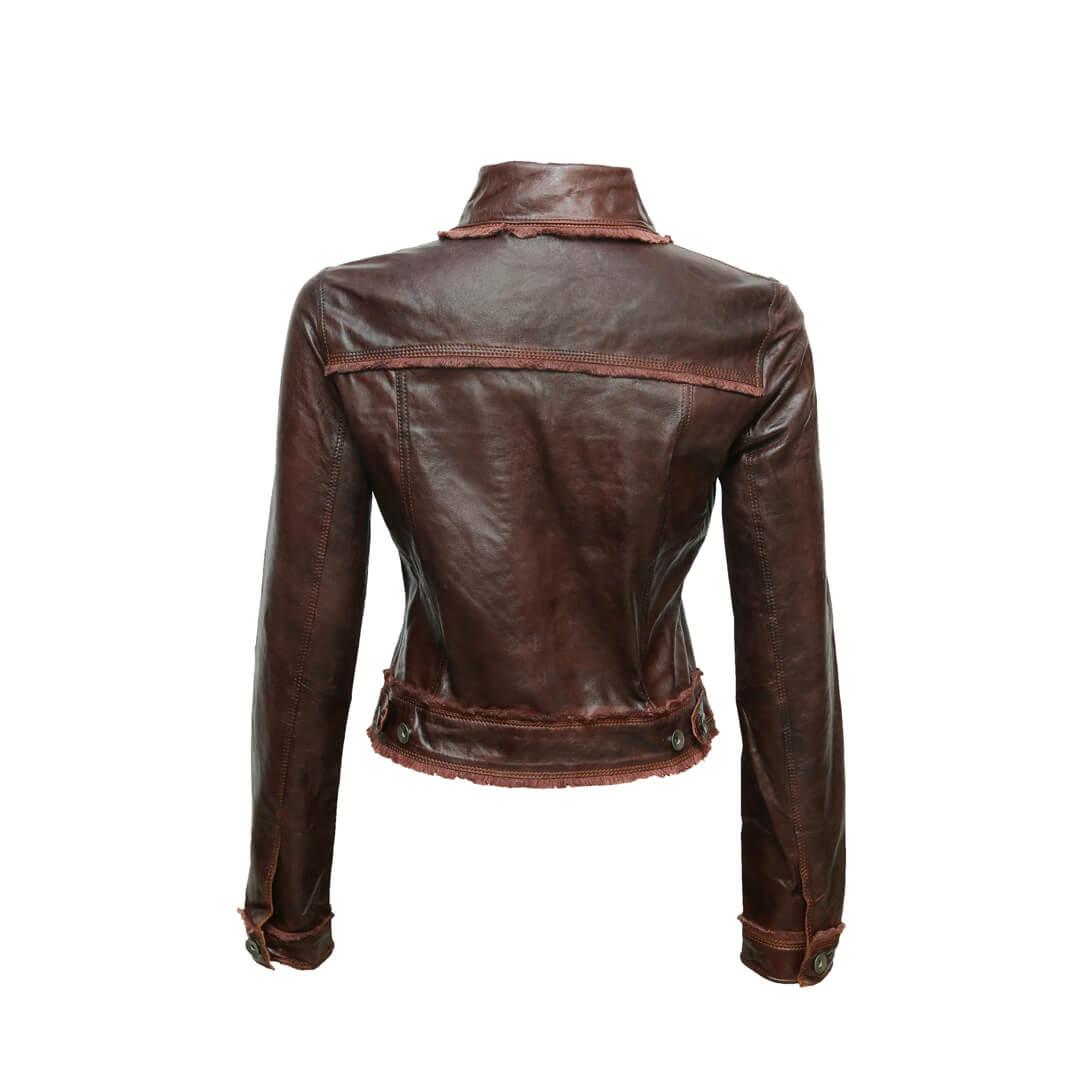 Hilda Vintage Brown Leather Jacket - Leather Jacketss