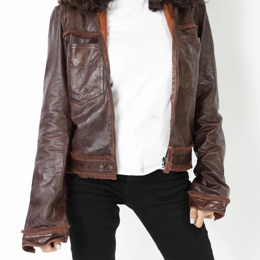 Hilda Vintage Brown Leather Jacket - Leather Jacketss