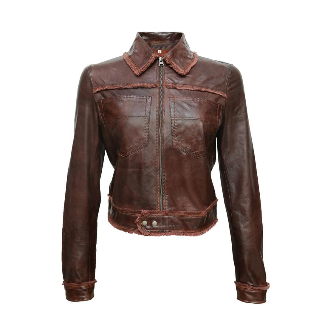 Hilda Vintage Brown Leather Jacket - Leather Jacketss